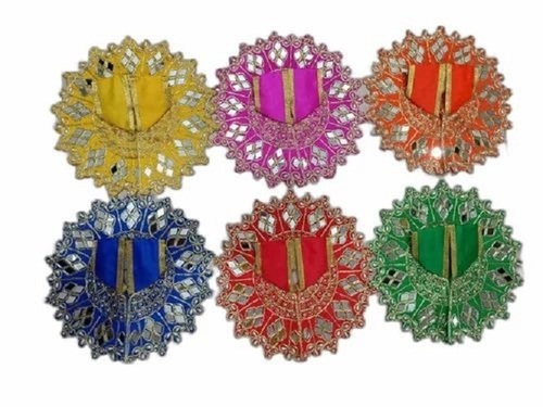 Embroidery Laddu Gopal Dress - Pure Silk, 6-8 Inches, Available In Six Color Options | Handmade, Religious Theme, Lightweight, Easy To Clean