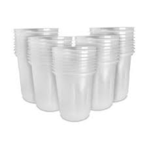 Plastic Disposable Glass - 200-250 ml, White, Lightweight | Eco-Friendly, Biodegradable, Heat & Cold Resistant, Plain Design for Beverages