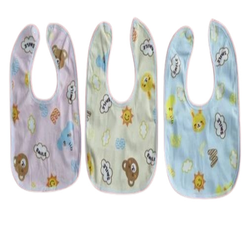 Printed Newly Born Baby Bib - Premium Cotton Fabric, Multicolor Design | O-neck Collar, Cool Dry Feature, Suitable For 3-12 Months