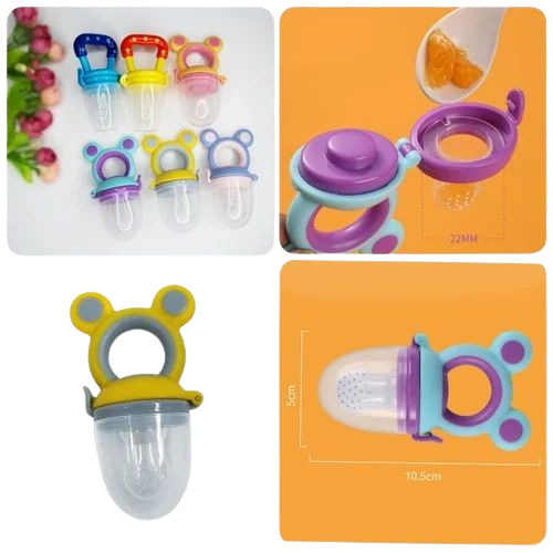 Silicone Baby Fruit Feeder - Premium Quality Plastic 50 mL Capacity Multicolor Easy Opening Design | Customizable Size for Home Use