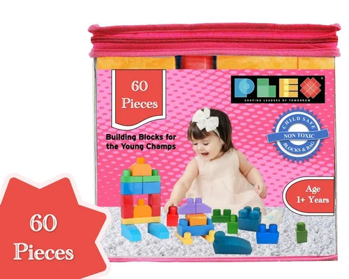 Plex Building & Construction Blocks 1+ Years Of Age (Pink Bag-100 Pcs Bag)