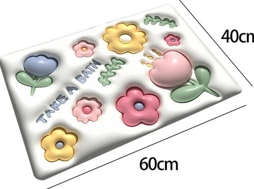 3d Cute Bathroom Mat - Polyester, Medium Size, Multicolor, Rectangular Shape, Printed Pattern | Ideal for Home DÃ©cor and Comfort