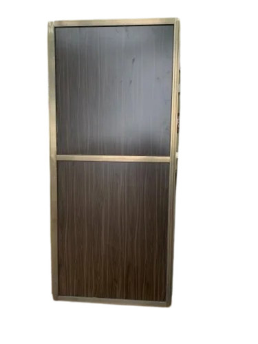 Aluminium Bathroom Door - Matte Finish Hinged Design With Lock Plain Style