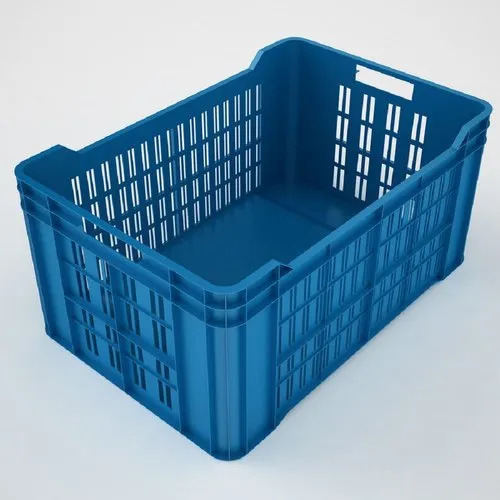 Blue Industrial Plastic Crate - 500 x 325 x 150mm | Durable, Color Coated, Mesh Style, Versatile Storage Solution