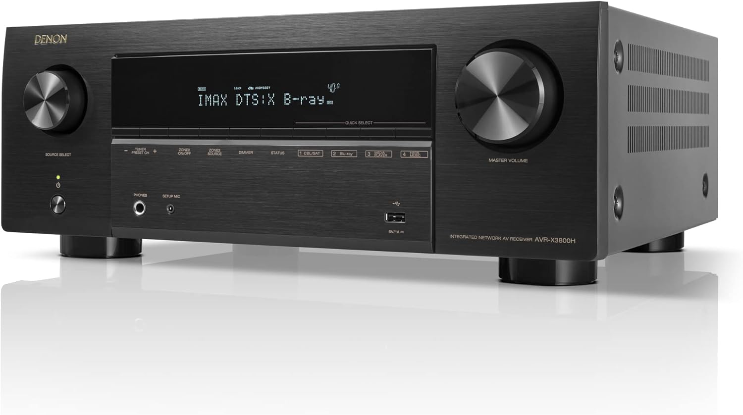 Denon AVR-X3800H 9.4-Ch Receiver - 8K UHD Home Theater AVR (105W X 9) Built-in Bluetooth, Wi-Fi & HEOS Multi-Room Streaming, Dolby Atmos, DTS:X, IMAX Enhanced & Auro 3D 