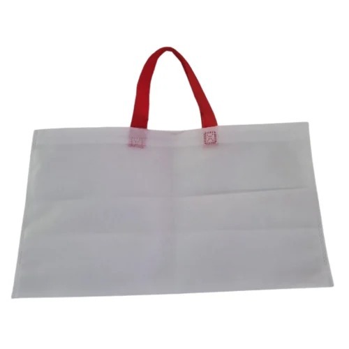 Non Woven Loop Handle Shopping Bag - Lightweight, Eco-Friendly, Disposable, Plain White | Easy to Carry with Single Compartment