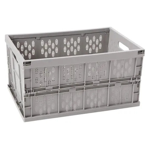 Plastic Vegetable Storage Crate - Plastic, Rectangular, Grey Color Coated Finish | Durable Mesh Style for Efficient Vegetable Storage