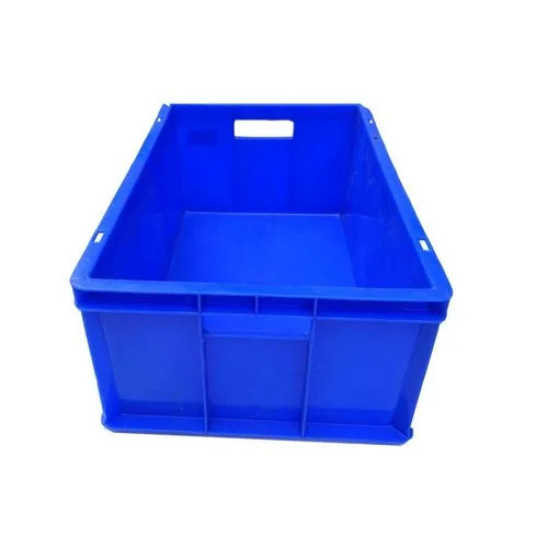 Rectangular Industrial Plastic Crate - 500 x 325 x 180mm, Blue Color Coated Mesh Design for Enhanced Durability and Versatile Use