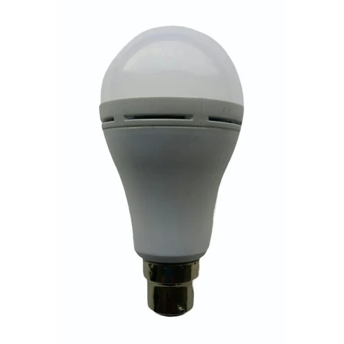 12W AC DC Rechargeable LED Bulb - Plastic, Round, Cool White, 500 mAh Lead-Acid Battery, 9W/12W Power | 1-Year Warranty, LED Lighting