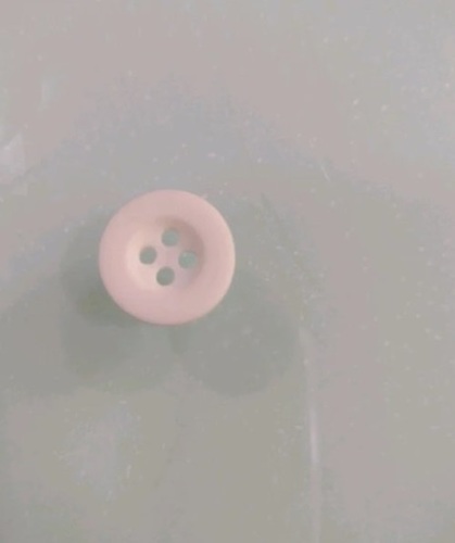 Chalk Garment Button - Polyester, 24 L Size, Round Shape, White Color | Versatile Design with 4 Holes for Easy Attachment