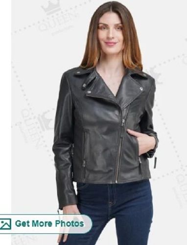 Designer Ladies Leather Biker Jacket