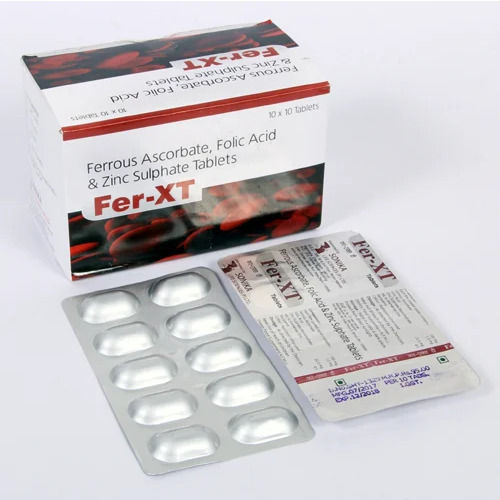 Ferrous Ascorbate, Folic Acid And Zinc Sulphate Tablets - Origin: India