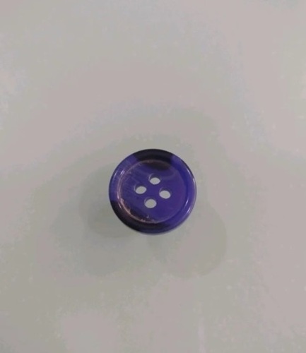 Garments Button - Coconut Wood, 28L, Round Shape, Blue and Black Color, 4 Holes | Eco-Friendly Material, Versatile for Various Clothing Designs