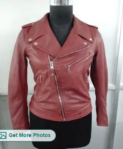 Ladies Leather Biker Jacket