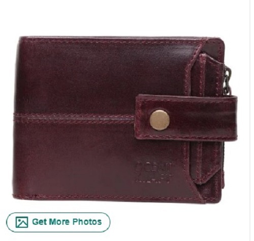 Maroon Genuine Leather Wallet - Leather Material Folded Design Available in Various Colors | Ideal for Gifting Quality Tested Standards