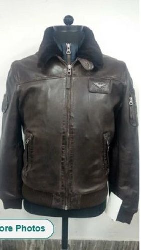 Men Leather Winter Jacket