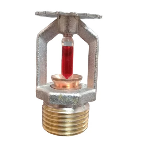 Pendent Sprinkler - Polished Finish, 2 Inch Inlet Valve, Rust Resistant | Silver and Golden, Fire Safety for Industrial, Hospital, Mall Applications