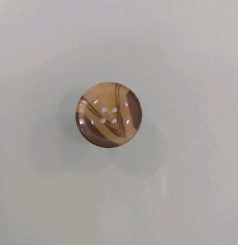 Polyester Jeans Button - Round Shape, 28 L, Beige And Brown, 4 Holes | Made From Durable Polyester, Suitable For Various Jeans Styles