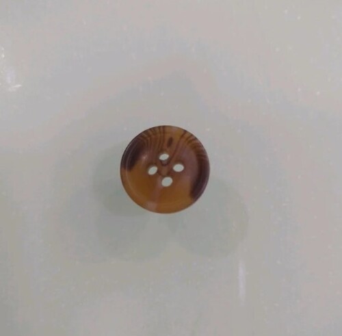 Polyester Round Button - 24mm Diameter, Color-Light And Dark Brown, 4 Holes | Features: Durable Polyester, Versatile Round Shape, Suitable for Various Applications