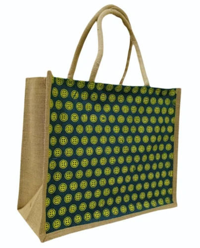 Printed Jute Loop Handle Bag