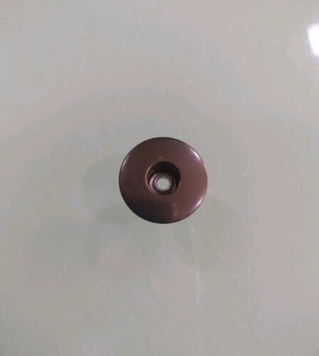 Round Metal Jeans Button - 24L, Dark Brown Color, Single Hole Design | Durable Metal Material, Classic Round Shape