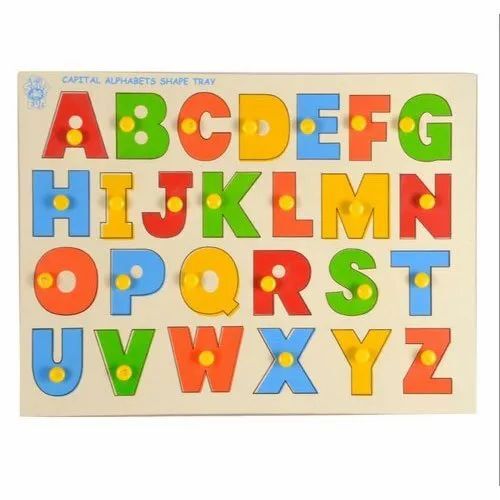 Skillofun Capital Alphabet Tray - MDF Material, 300 x 220 x 8 mm Size, 4 mm Letter Thickness | Eco-Friendly, Non-Toxic, Customizable Options