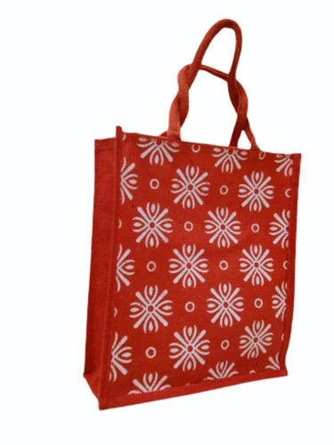 Zipper Jute Printed Carry Bag