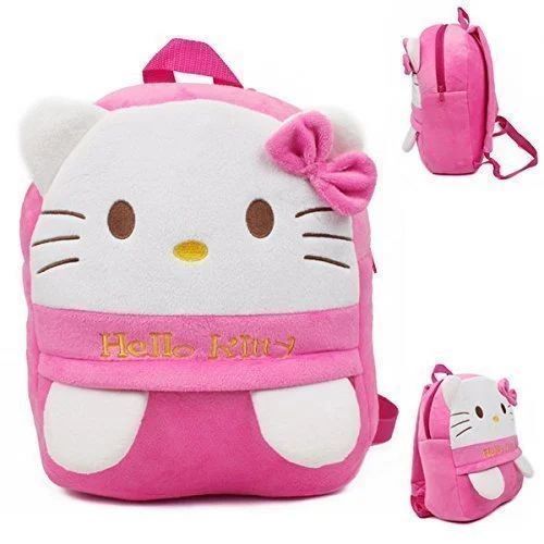 Soft Cloth School Bag - Compact Size Pink and White Design | Lightweight Feel Comfortable Straps Zipper Closure Antistatic and Biodegradable