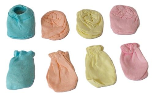 New Born Baby Mitten Set Inter Plain - Color: Multi Colour