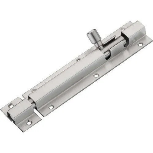 Stainless Steel Tower Bolt - Stainless Steel, Size 00, Grey Color, Silver Finish, Smooth Sliding Mechanism, Secure Locking Feature
