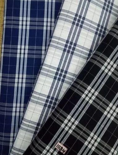 Checks Print Shirt Fabrics - Attributes: Washable