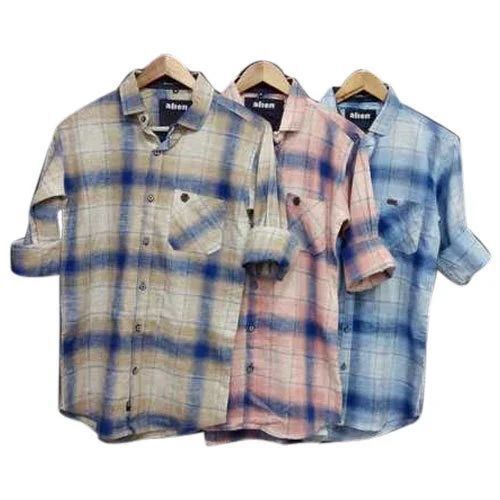 Comfortable Wear Mens Casual Check Shirts