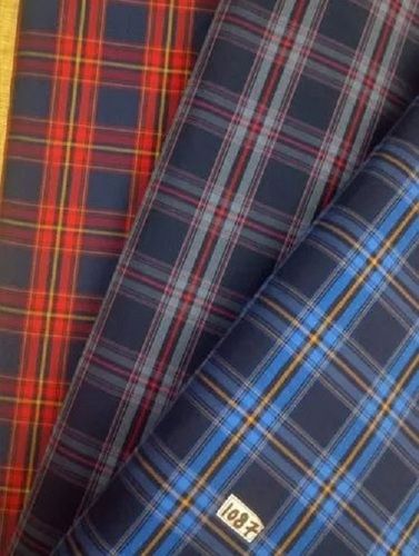 Cotton Blend Check Shirting Fabrics