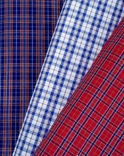 Cotton Polyester Check Printed Fabric