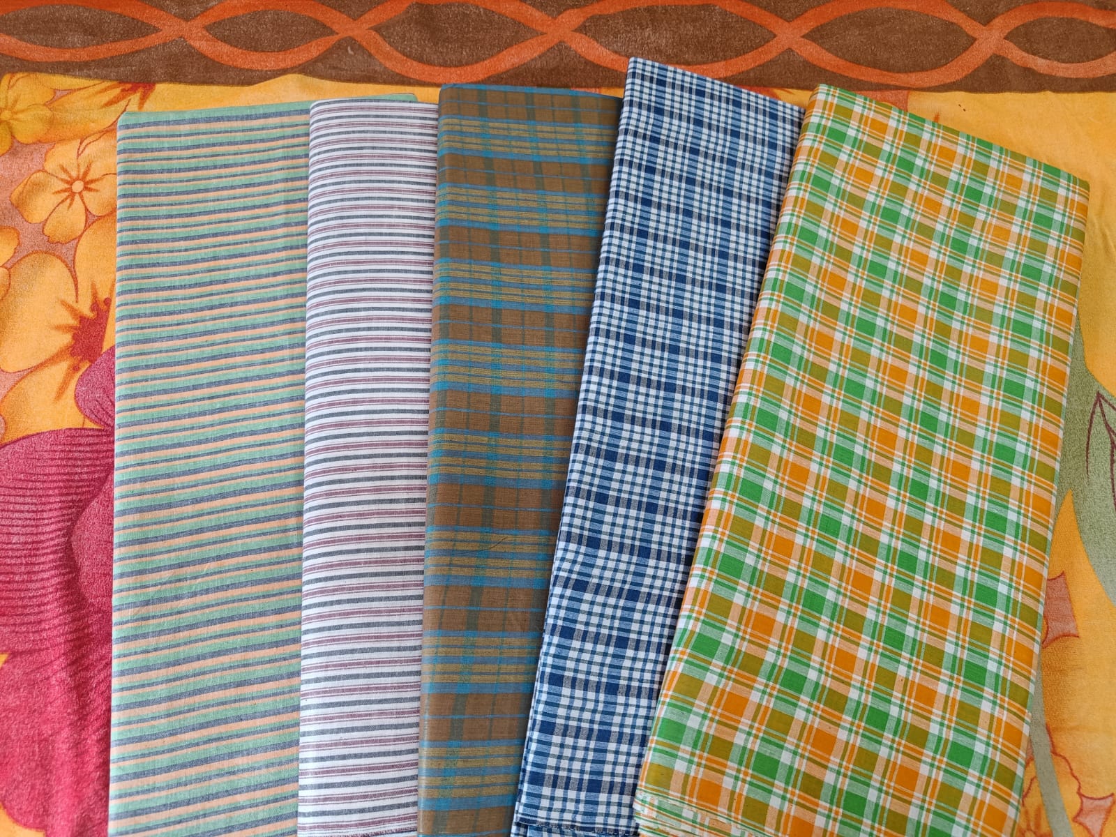 Handwoven cotton chek Fabric