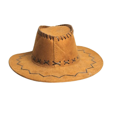 Men's Artificial Leather Party Hat - Free Size, Tan Brown | Classy Design, Attractive Pattern, Smooth Quality