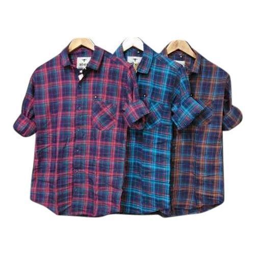 Mens Cotton Casual Check Shirt