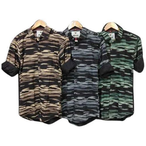 Mens Cotton Printed Casual Shirt