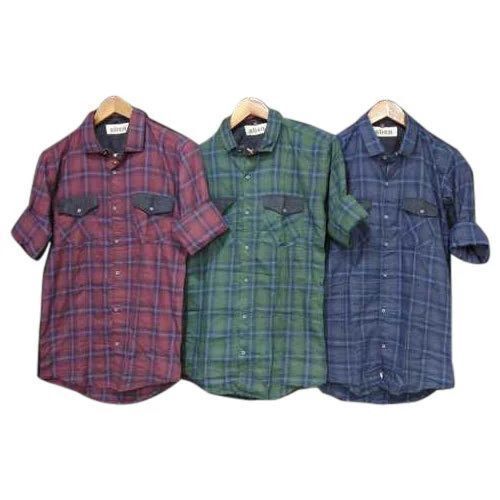 Mens Full Sleeves Casual Check Shirts