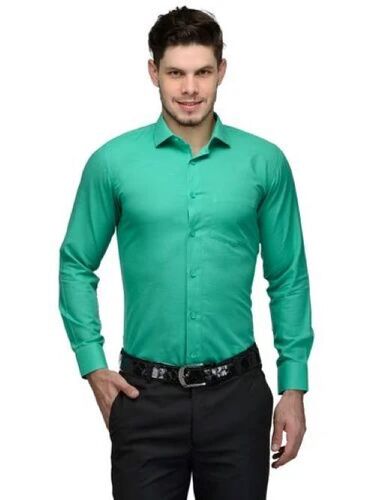 Premium Cotton Plaid Slim Fit Full Sleeves Formal Shirt - Breathable Wrinkle-Resistant Anti-UV Cool Dry Plus Size Available No Fade Point and Spread Collar in Green