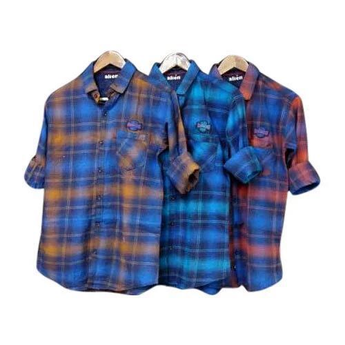 Mens Multicolor Casual Check Shirt