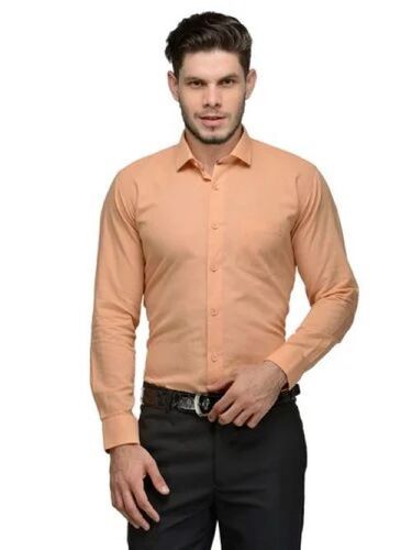 Mens Orange Formal Shirt