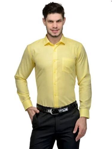 Mens Yellow Formal Shirt