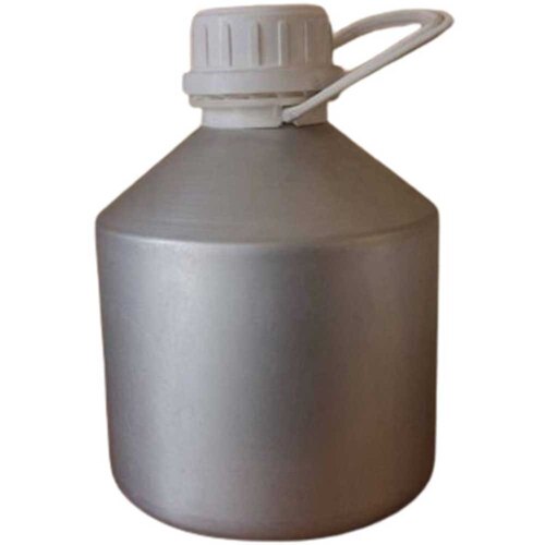 2L Aluminum Bottle - Solid Silver, Narrow Flip Top Lid | Lightweight, Leak & Corrosion Resistant, Reusable, Easy to Carry