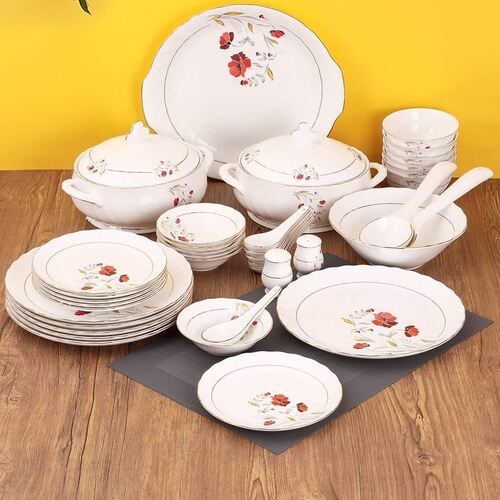 Ceramic Printed Dinner Set 40 Pieces Set - Material: Plastic