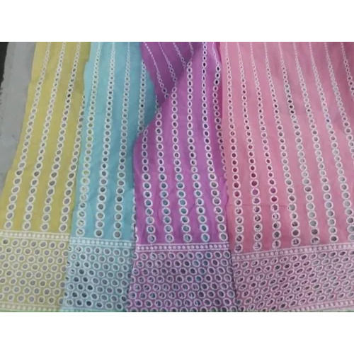 PC Cotton Chikan Embroidery Fabric