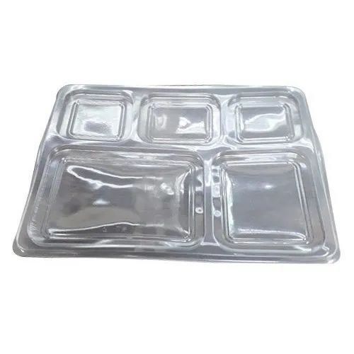 5 Compartment Food Packing Trays - Durable PP Plastic 50 Pieces | Transparent Microwave-safe Leak-proof Stackable BPA-free Secure Lid