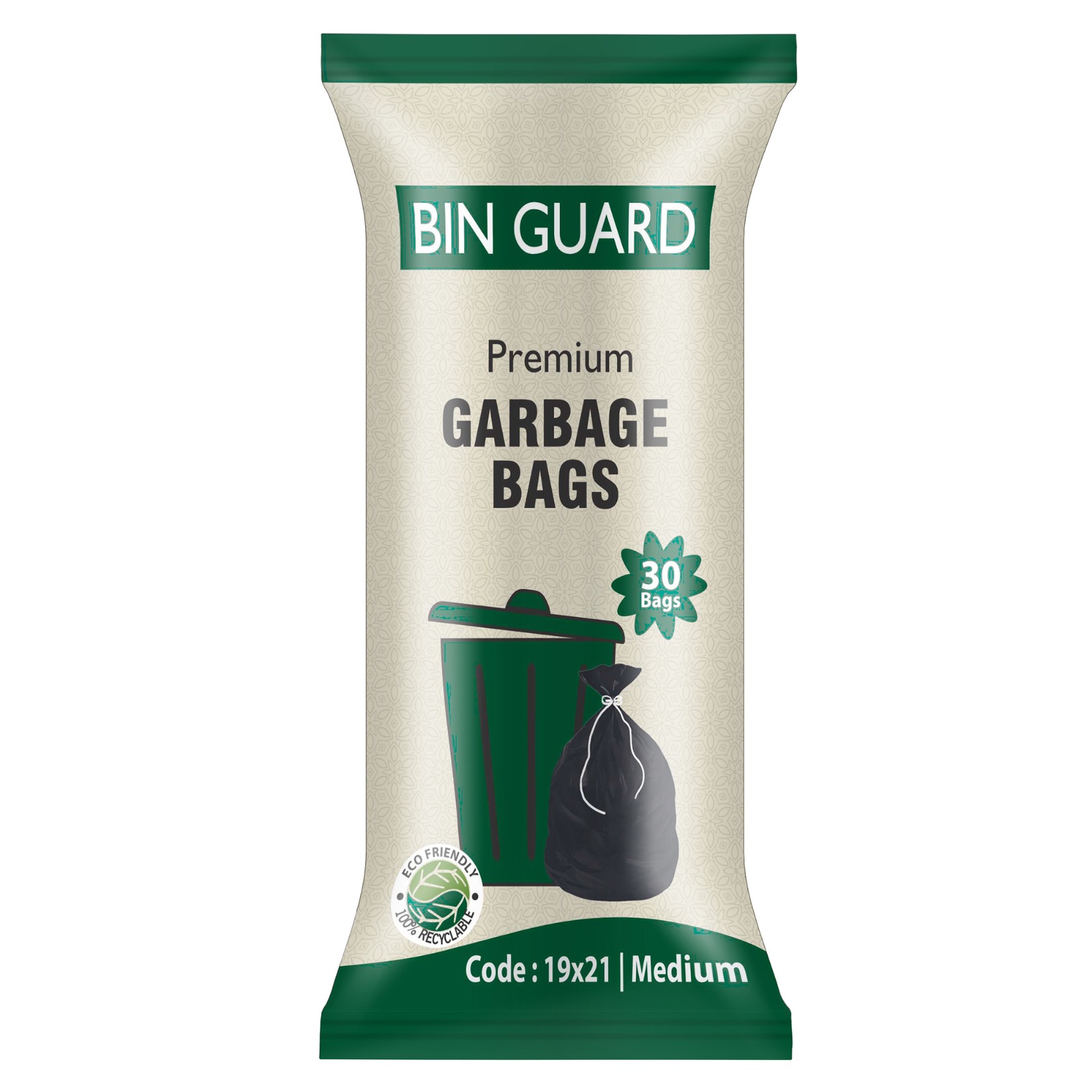 Garbage Bags Medium - HDPE, 19x21 Inch, Black | Biodegradable, Durable, Eco-Friendly, Ideal for Commercial & Household Use