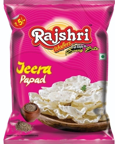 Jeera Papad - Assorted Sizes Ivory White Rich Flavor Hygienically Packed 6-Month Shelf Life