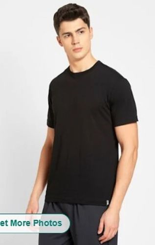 Men Plain Black T Shirt